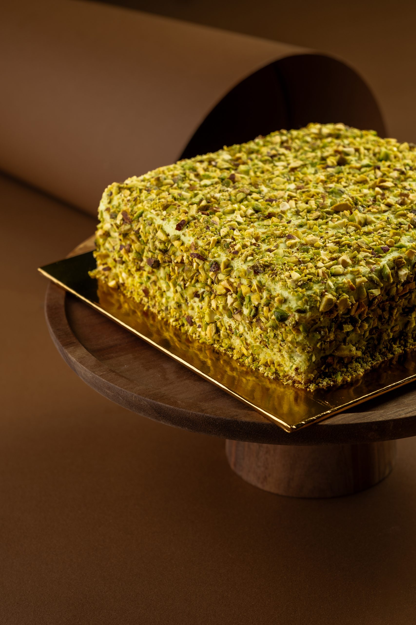 Pistachio Cake Overhead View